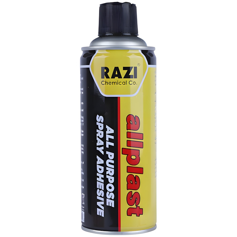 اسپری چسب همه کاره رازی مدل Allplast حجم 400 میلیلیتر