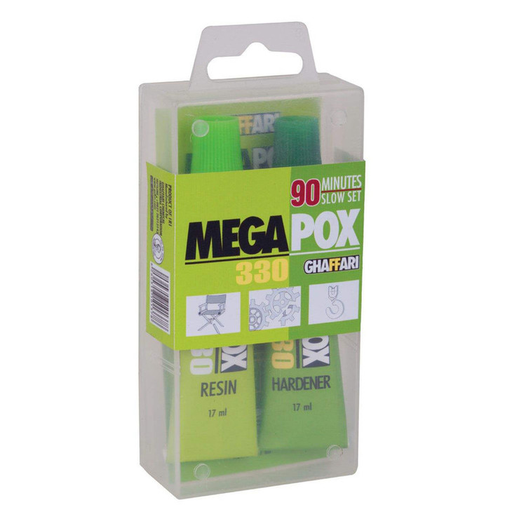 چسب خمیری دوقلو غفاری مدل MEGA POX حجم 34 میلی لیتر