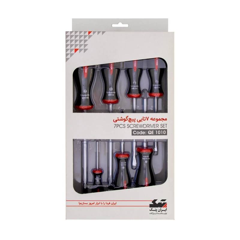 پیچ گوشتی ایران پتک مدل YP-QE 1010 مجموعه 7 عددی